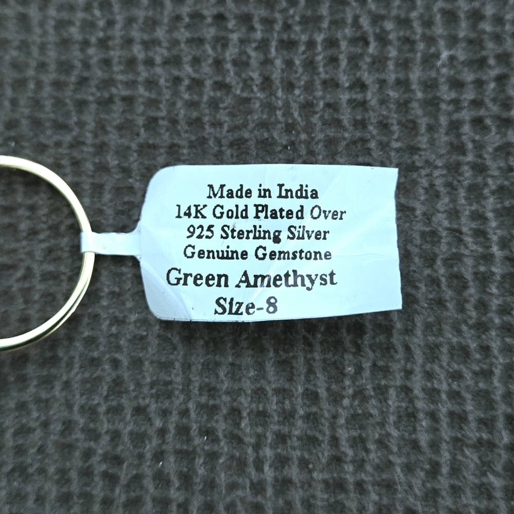 Shivam Rectangular Green💚 Amethyst Ring💍 - NWT - Picture 7 of 16